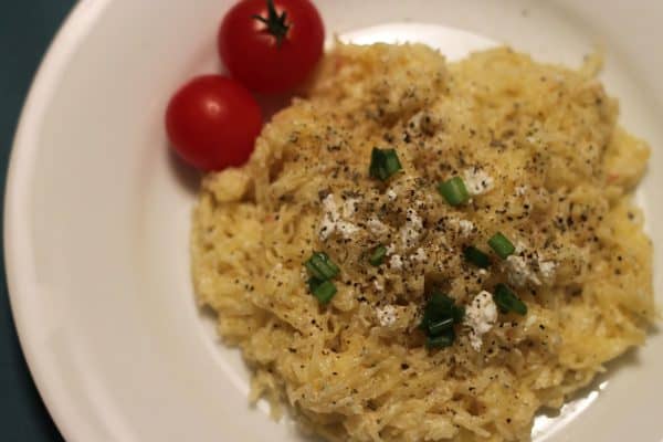 Baked four cheese spaghetti squash