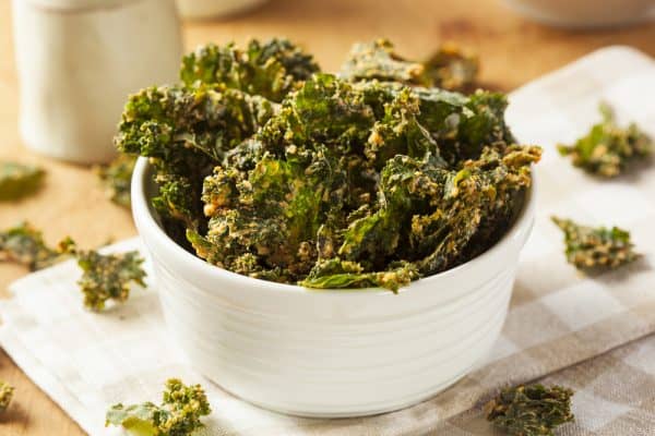 Low Carb Kale Chips -Garlic Parmesan